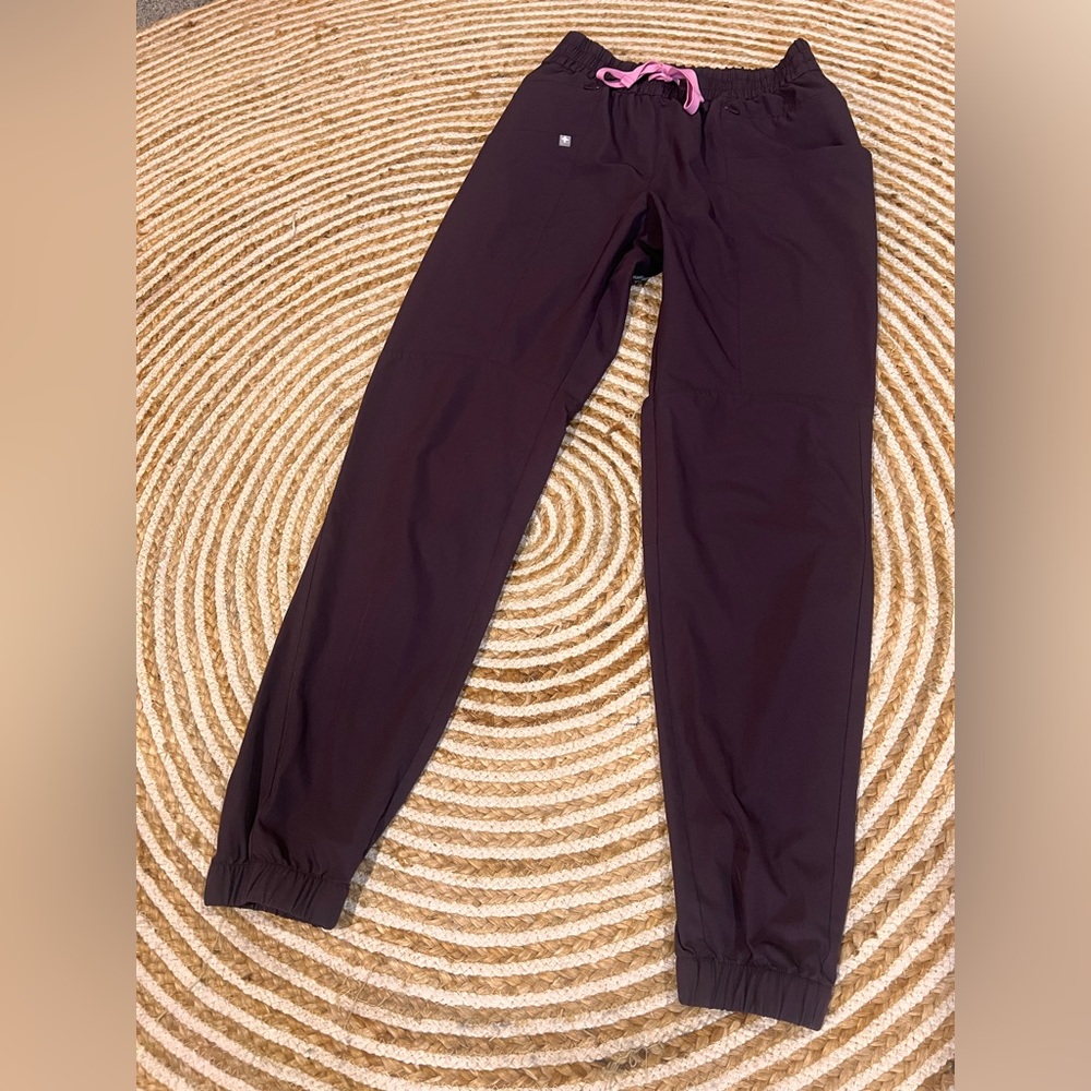 Dark Purple Figs Scrub Jogger Pants